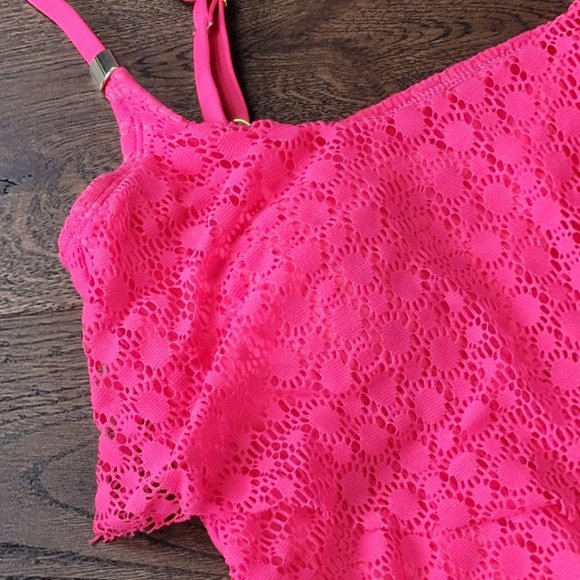 24th & Ocean Pink Ruffle Tankini - Picture 3 of 9